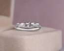1.0 Carat Round Cut F/VS1-VS2 Lab Diamond 14k White Gold 5 Stone Ring