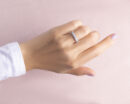 1.0 Carat Round Cut F/VS1-VS2 Lab Diamond 14k White Gold 5 Stone Ring