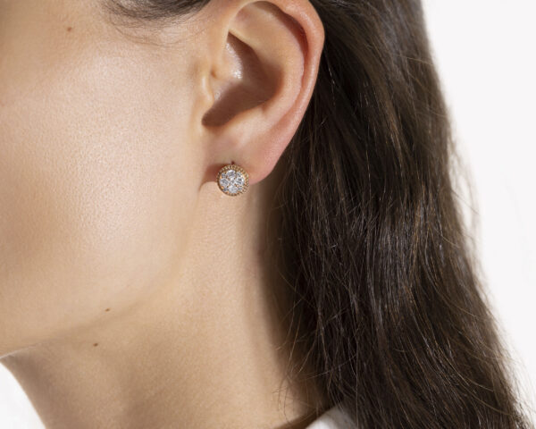 0.50 Ct Round Brilliant E-F/VVS2-VS1 Lab Diamond in 14k Rose Gold Stud Earrings - Image 4