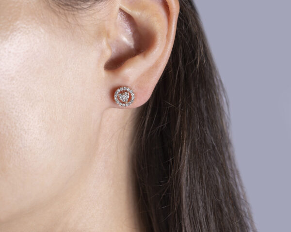 0.35 Ct E-F/VVS2-VS1 Lab Diamond Round Brilliant Stud Earrings in 14k Rose Gold - Image 3