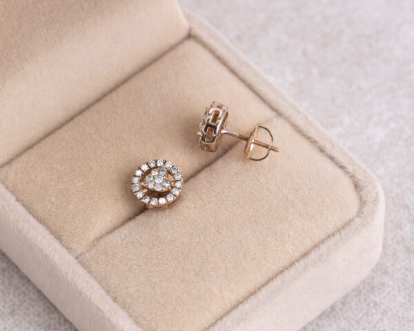 0.35 Ct E-F/VVS2-VS1 Lab Diamond Round Brilliant Stud Earrings in 14k Rose Gold - Image 2