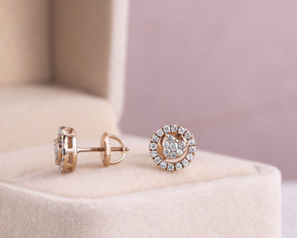 0.35 Ct E-F/VVS2-VS1 Lab Diamond Round Brilliant Stud Earrings in 14k Rose Gold - Image 4
