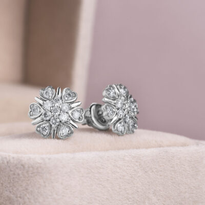 0.60 Ct Round Brilliant Lab Diamond E-F/VVS2-VS1 in 14k White Gold Stud Earrings
