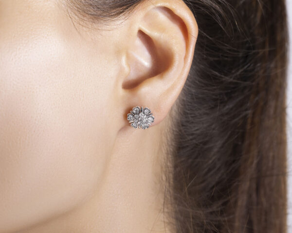 0.60 Ct Round Brilliant Lab Diamond E-F/VVS2-VS1 in 14k White Gold Stud Earrings - Image 4