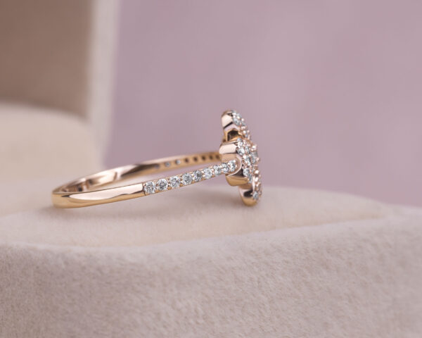 0.32 Carat F/VS1-VS2 Lab Diamond Round Brilliant 14k Rose Gold Ring - Image 3