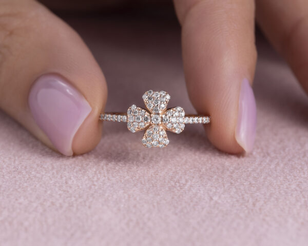 0.32 Carat F/VS1-VS2 Lab Diamond Round Brilliant 14k Rose Gold Ring - Image 4