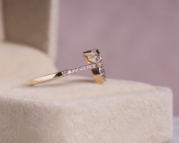 0.30 Carat Round Brilliant F/VS1-VS2 Lab Diamond 14k Rose Gold Butterfly Shape Ring - Image 3
