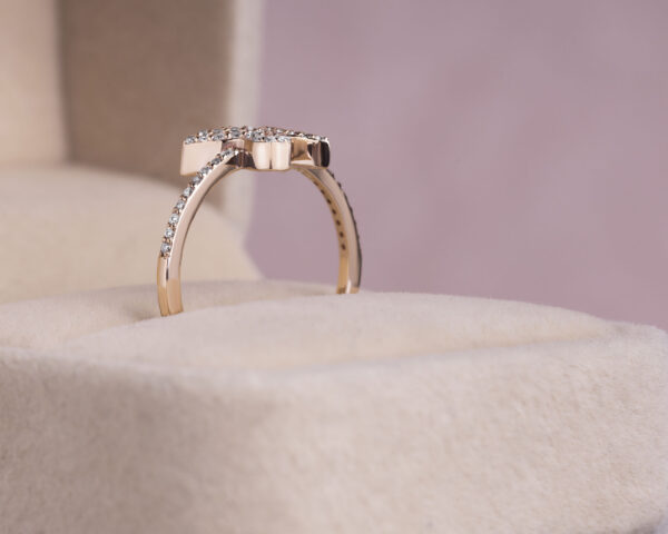 0.30 Carat Round Brilliant F/VS1-VS2 Lab Diamond 14k Rose Gold Butterfly Shape Ring - Image 2