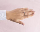 0.55 Carat Round Brilliant F/VS1-VS2 Lab Diamond 14k Rose Gold Half Eternity Ring
