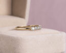 0.55 Carat Round Brilliant F/VS1-VS2 Lab Diamond 14k Rose Gold Half Eternity Ring